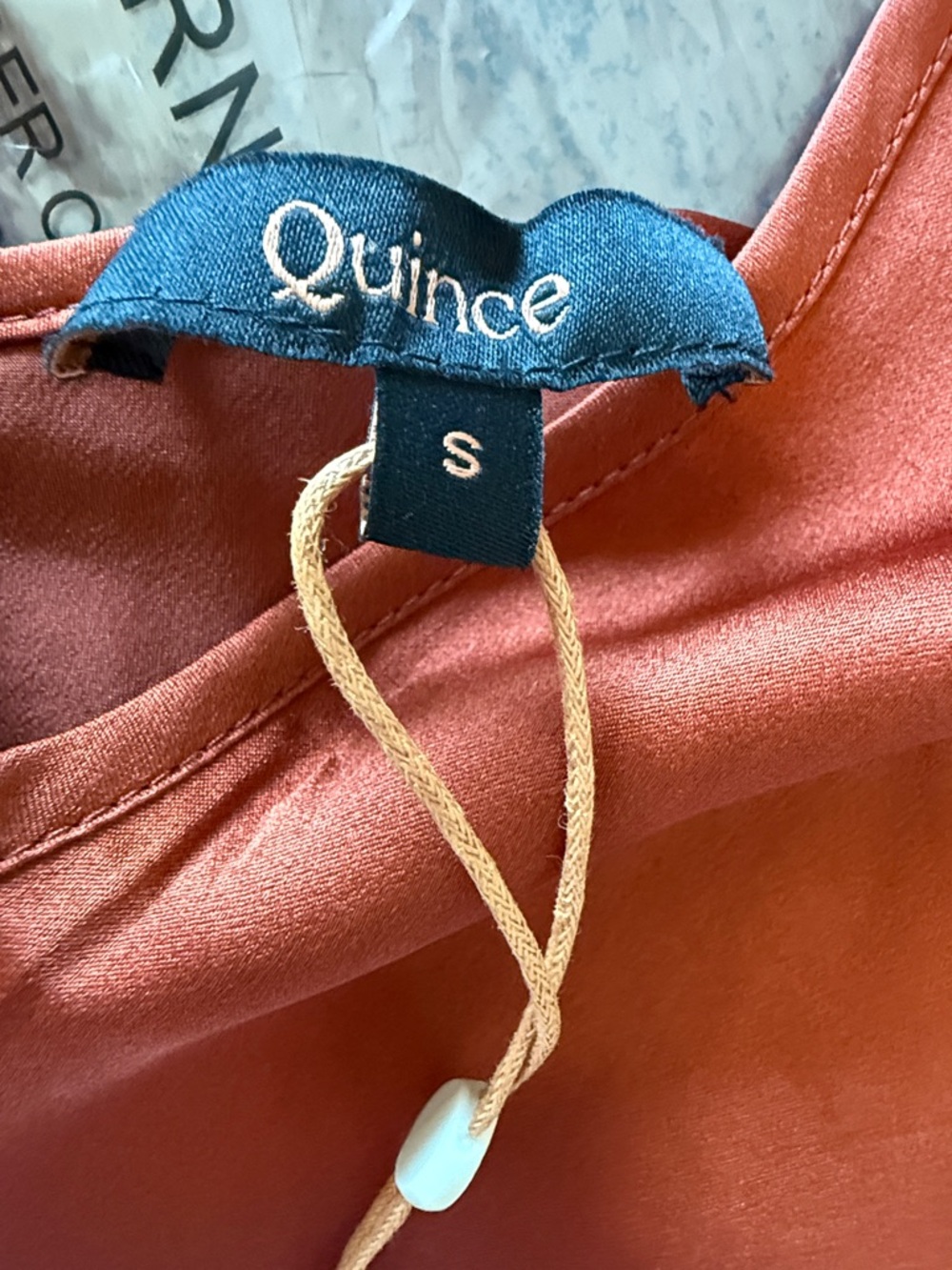 NWT Quince 100% Washable Silk Slip Dress in Paprika Red - Small - Picture 4 of 15